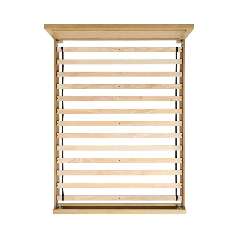 Island Queen Wooden Panel Bed in Natural