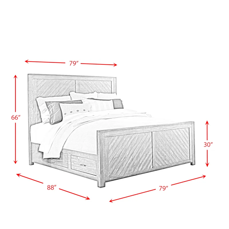 Jax King Platform Storage Bed in Cherry