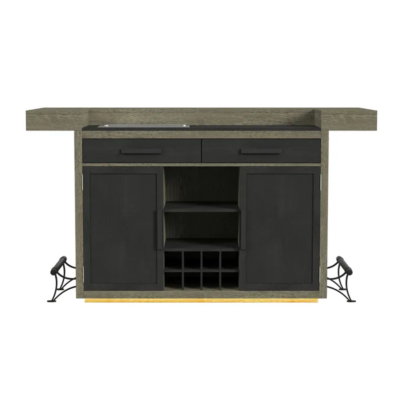 Jemma Bar Table with Light in Grey and Dark Espresso