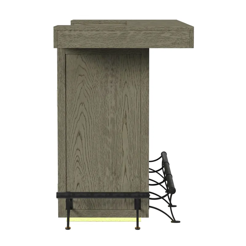 Jemma Bar Table with Light in Grey and Dark Espresso