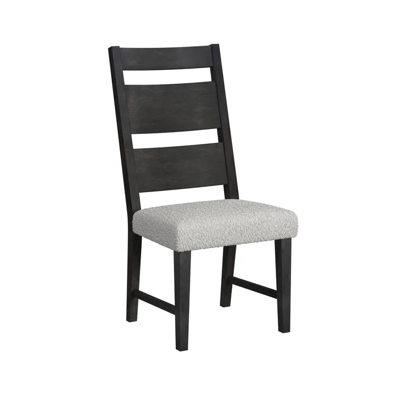 Jemma Wood Back Dining Side Chair with Beige Boucle in Dark Espresso (2 Per Carton)