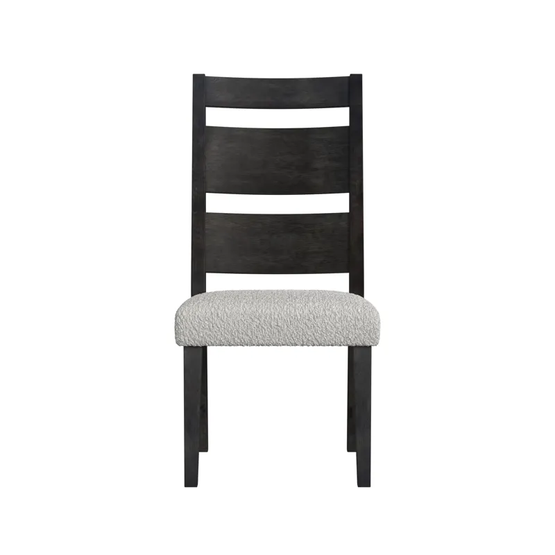 Jemma Wood Back Dining Side Chair with Beige Boucle in Dark Espresso (2 Per Carton)