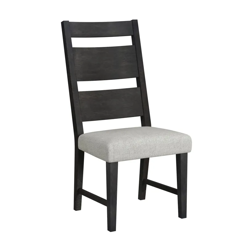 Jemma Wood Back Dining Side Chair with Beige Linen in Dark Espresso (2 Per Carton)