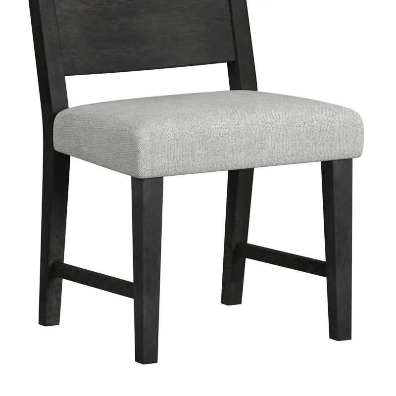 Jemma Wood Back Dining Side Chair with Beige Linen in Dark Espresso (2 Per Carton)