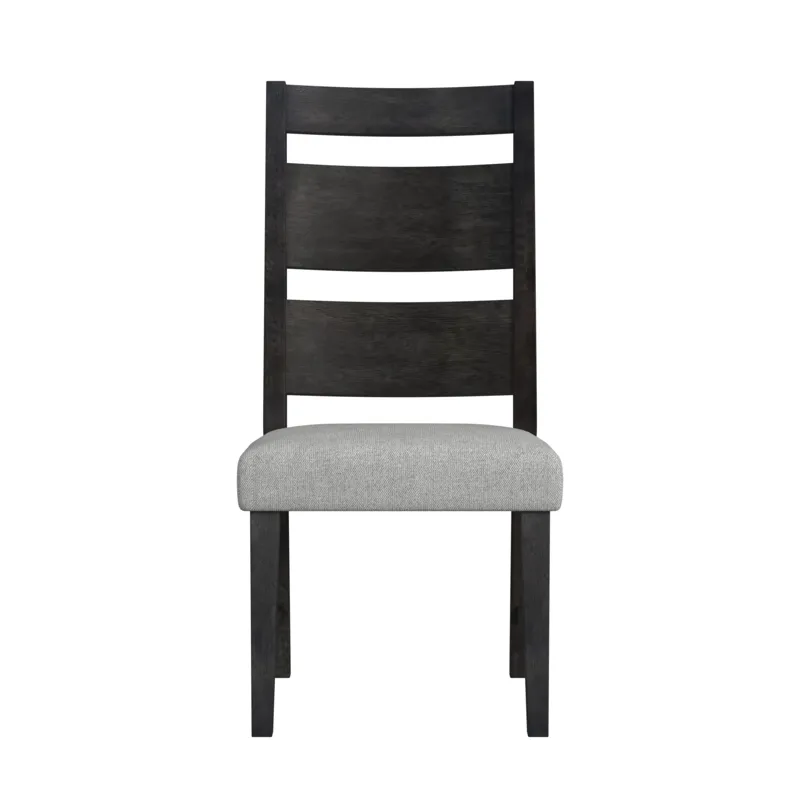 Jemma Wood Back Dining Side Chair with Light Grey Fabric in Dark Espresso (2 Per Carton)
