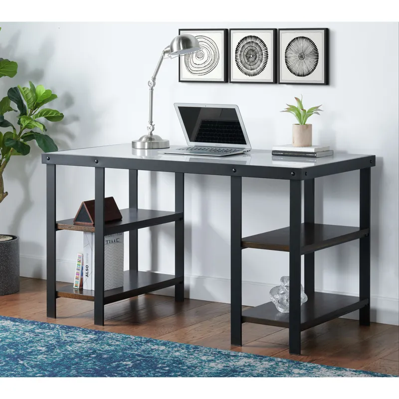 Jolene Desk W/White Marble Paper Top