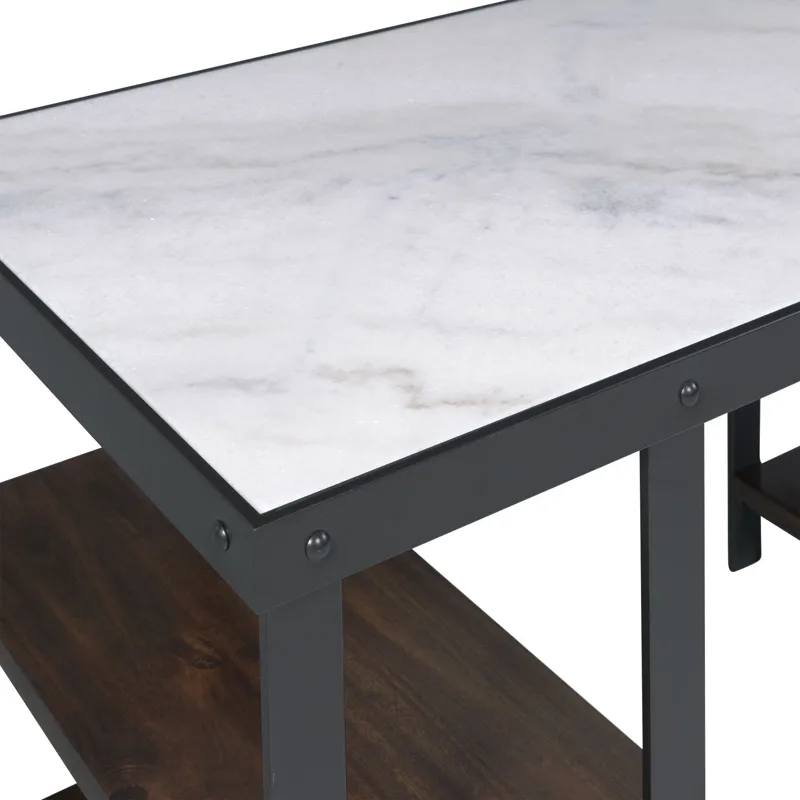 Jolene Desk W/White Marble Paper Top