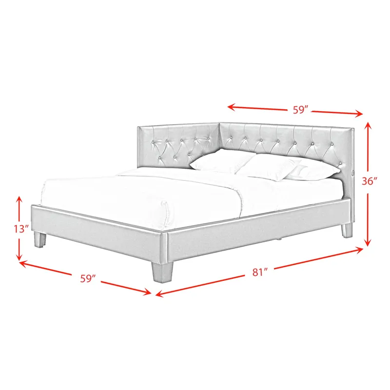 Julesburg Corner Full Bed in Brown PU