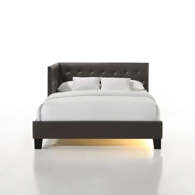 Julesburg Corner Full Bed in Brown PU