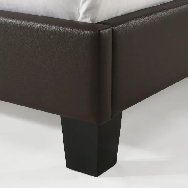 Julesburg Corner Twin Bed in Brown PU