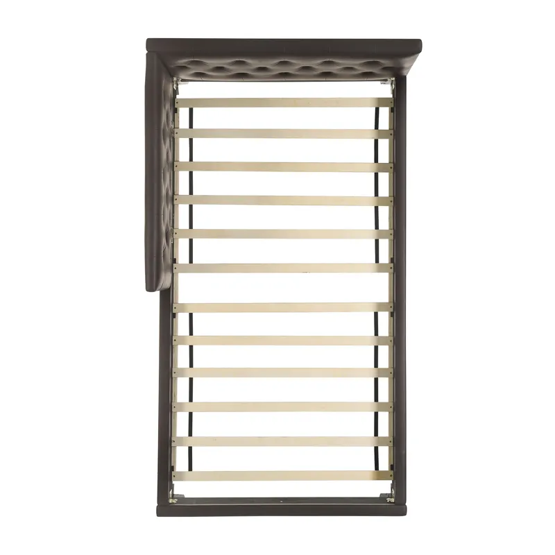 Julesburg Corner Twin Bed in Brown PU