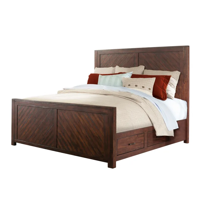 Jax King Platform Storage Bed in Cherry