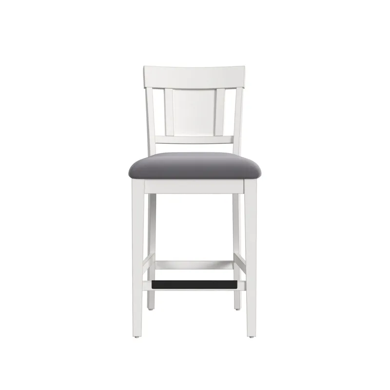 Karina Counter Side Chair with Grey Velvet in Washed White (2 Per Carton)