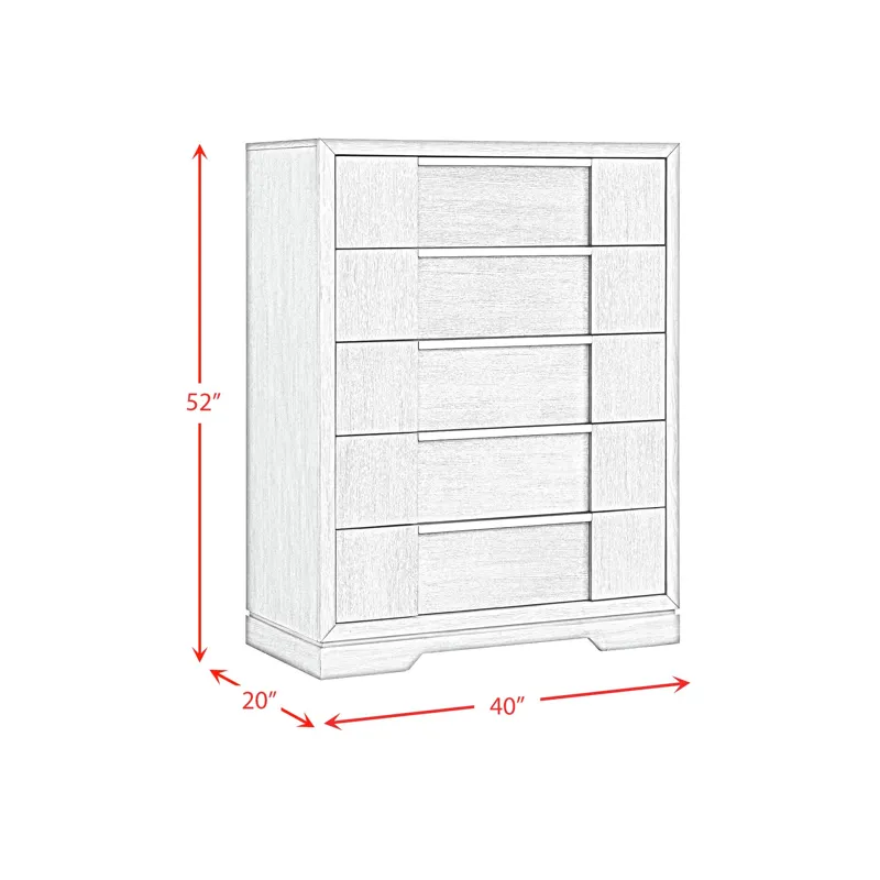 Kelis 5-Drawer Chest in Grey