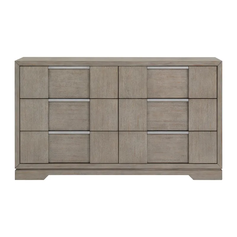 Kelis 6-Drawer Dresser in Grey