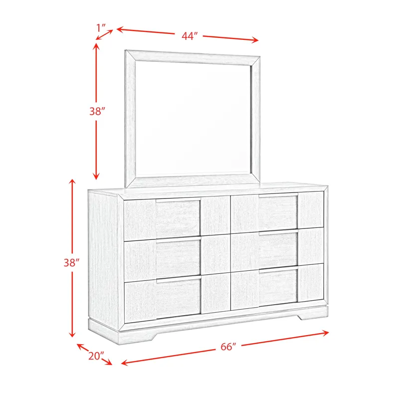 Kelis Dresser and Mirror Set in Grey