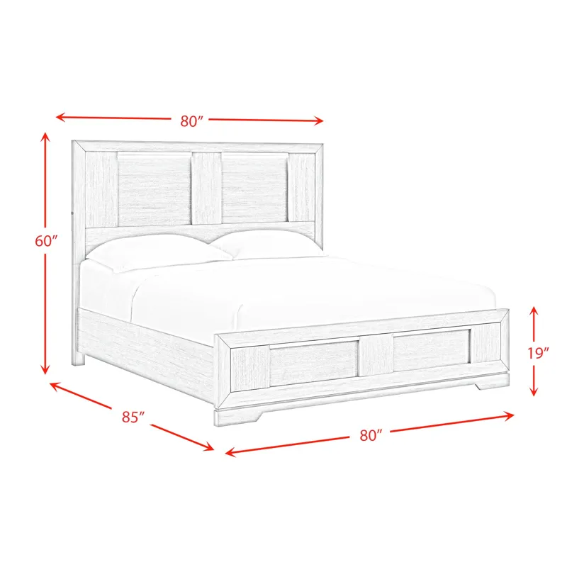 Kelis King Panel Bed with LED in Grey