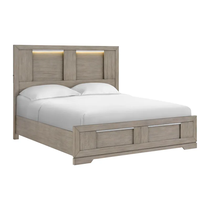 Kelis King Storage Bed with LED in Grey