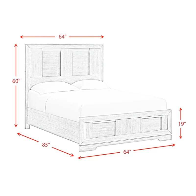 Kelis Queen Panel Bed with LED in Grey