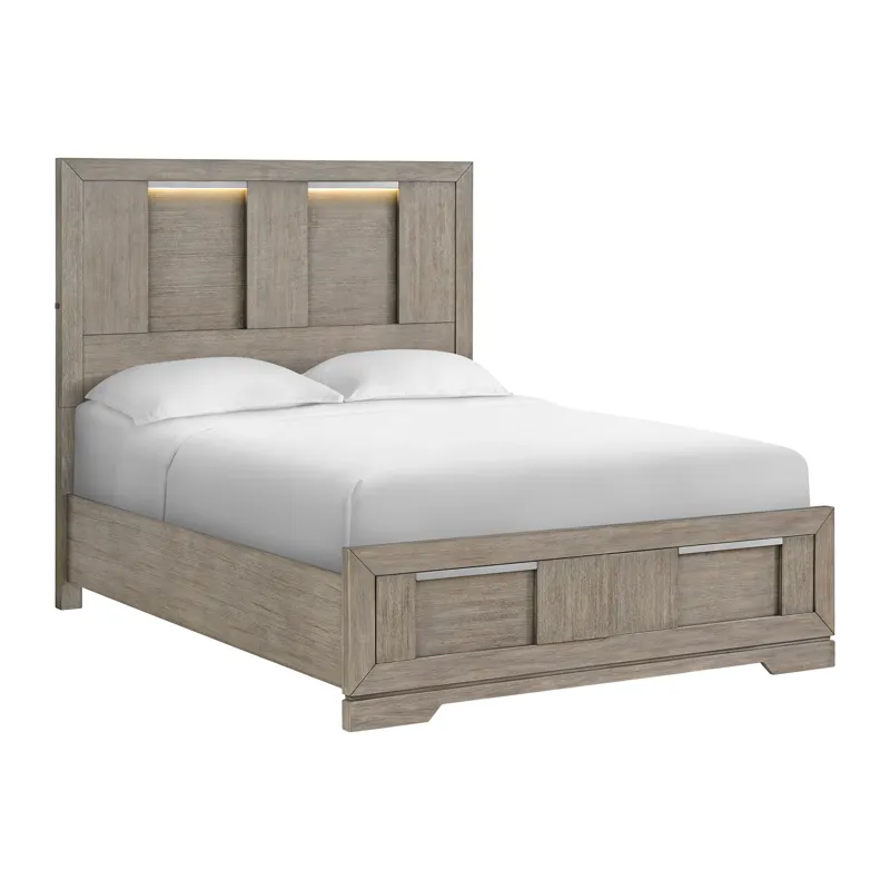 Kelis Queen Storage Bed with LED in Grey