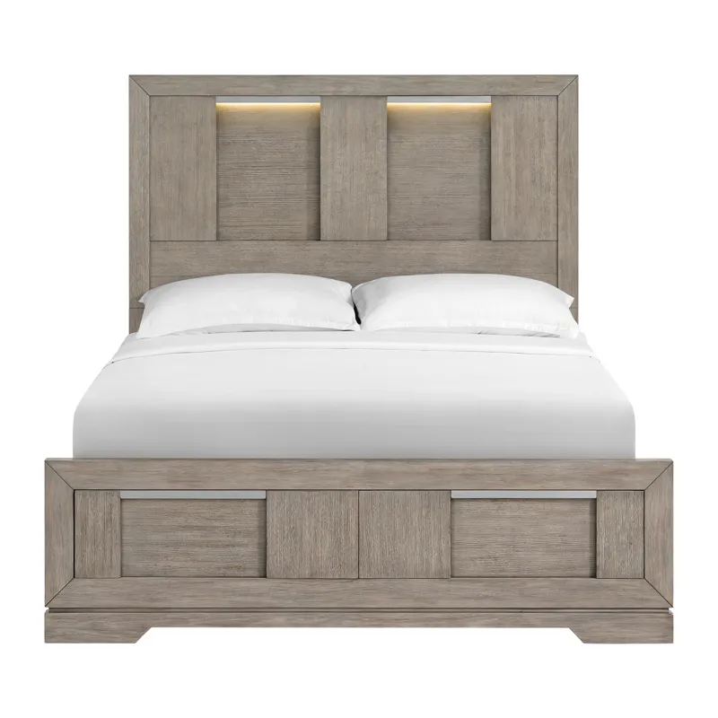 Kelis Queen Storage Bed with LED in Grey