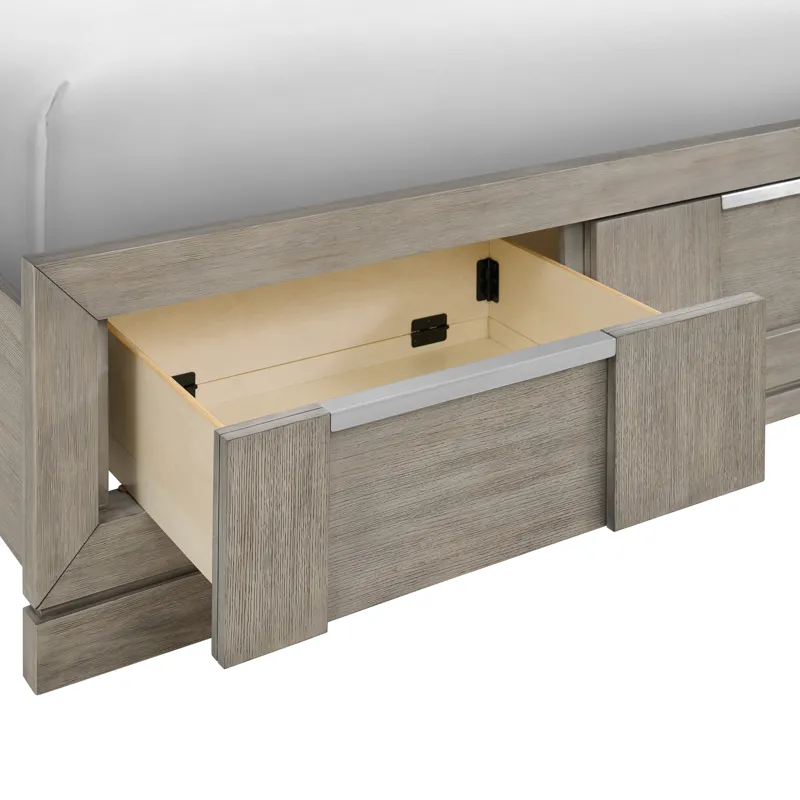 Kelis Queen Storage Bed with LED in Grey
