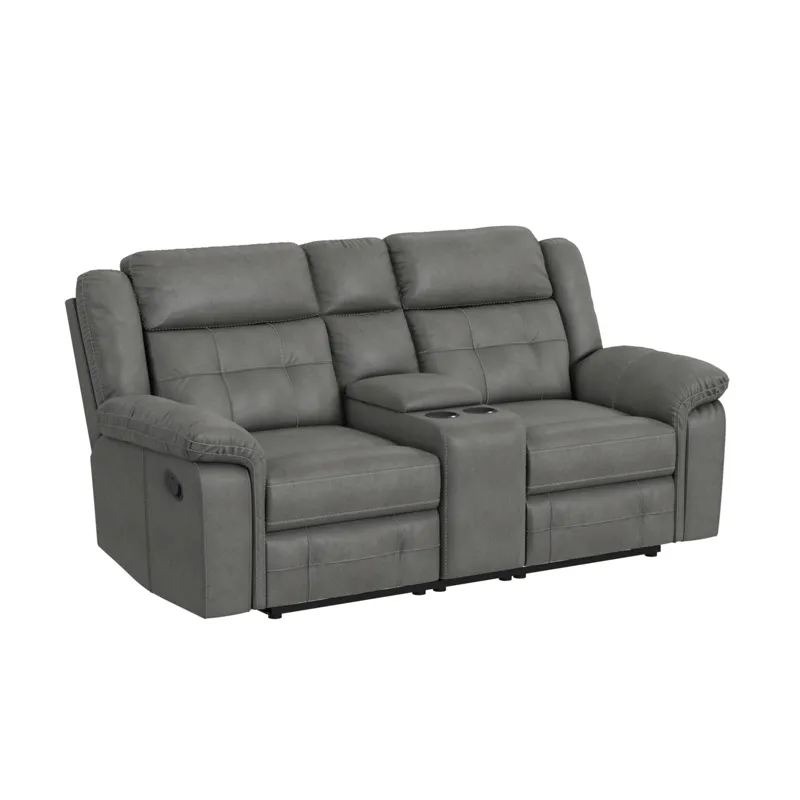Keystone Motion Loveseat with Console in Grey