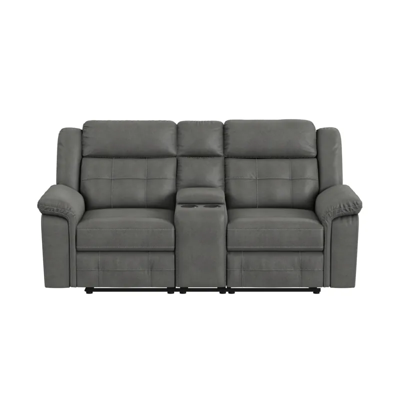Keystone Motion Loveseat with Console in Grey