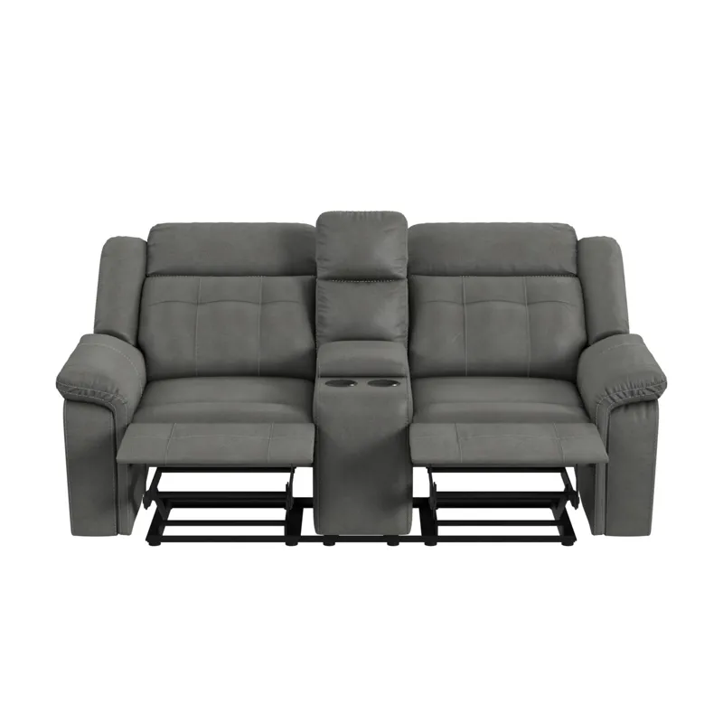 Keystone Motion Loveseat with Console in Grey