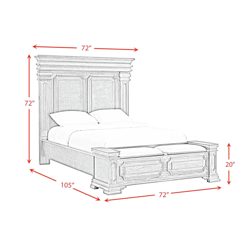 Kings Court Queen Storage Bed in Grey