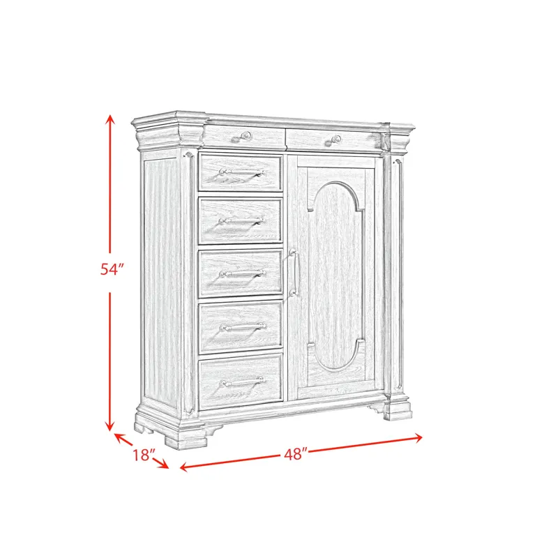Kings Court 1 Door and 7-Drawer Chest in Black