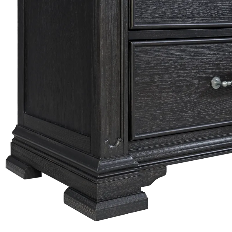 Kings Court 1 Door and 7-Drawer Chest in Black