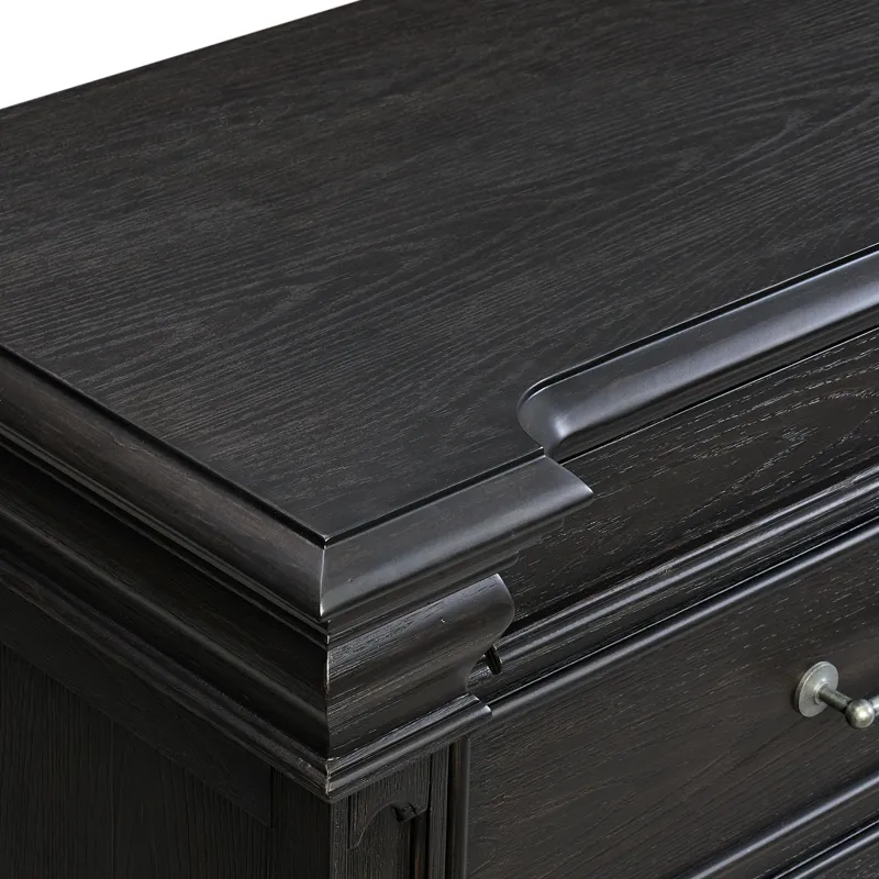 Kings Court 1 Door and 7-Drawer Chest in Black