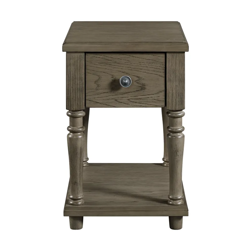 Kings Court Chairside Table with USB in Grey