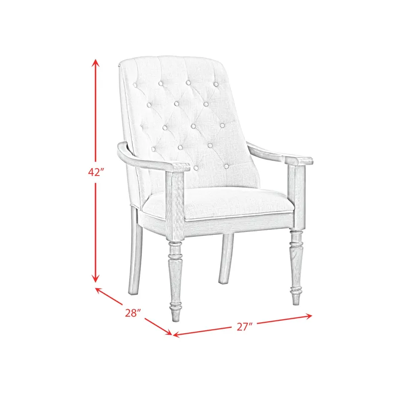 King Court Kings Court Dining Arm Chair with Taupe Fabric in Grey