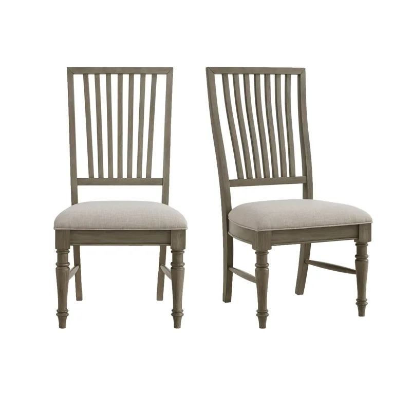 King Court Kings Court Dining Side Chair with Taupe Fabric in Grey (2 Per Carton)