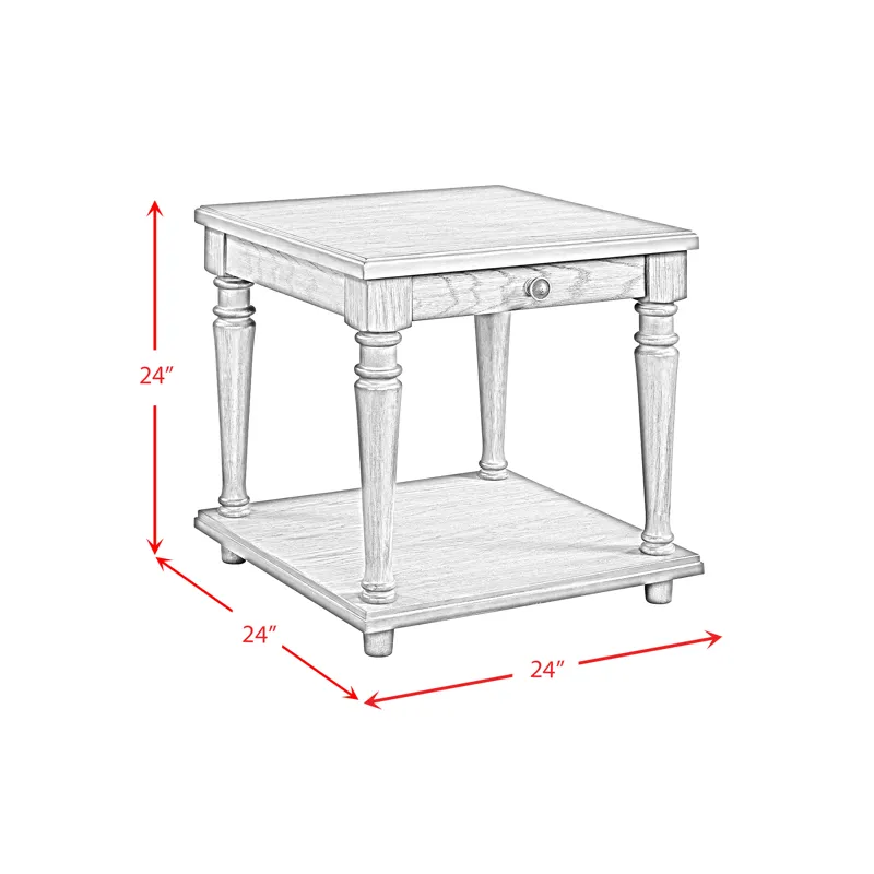 Kings Court End Table with USB in Grey
