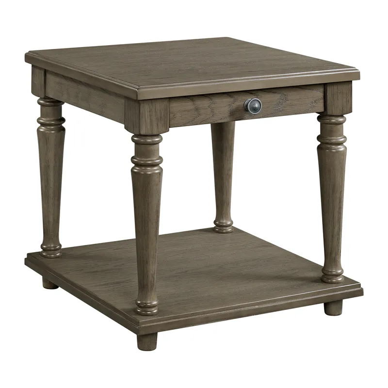 Kings Court End Table with USB in Grey