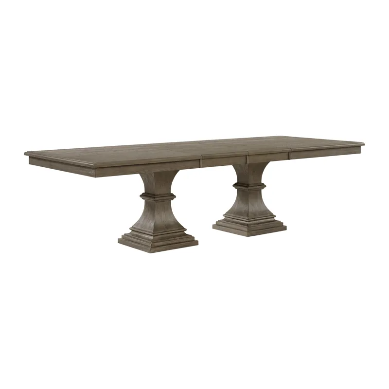 King Court Kings Court Rectangular Dining Table with 18\" Leaf in Grey