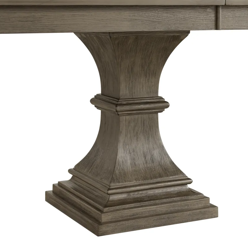 King Court Kings Court Rectangular Dining Table with 18\" Leaf in Grey