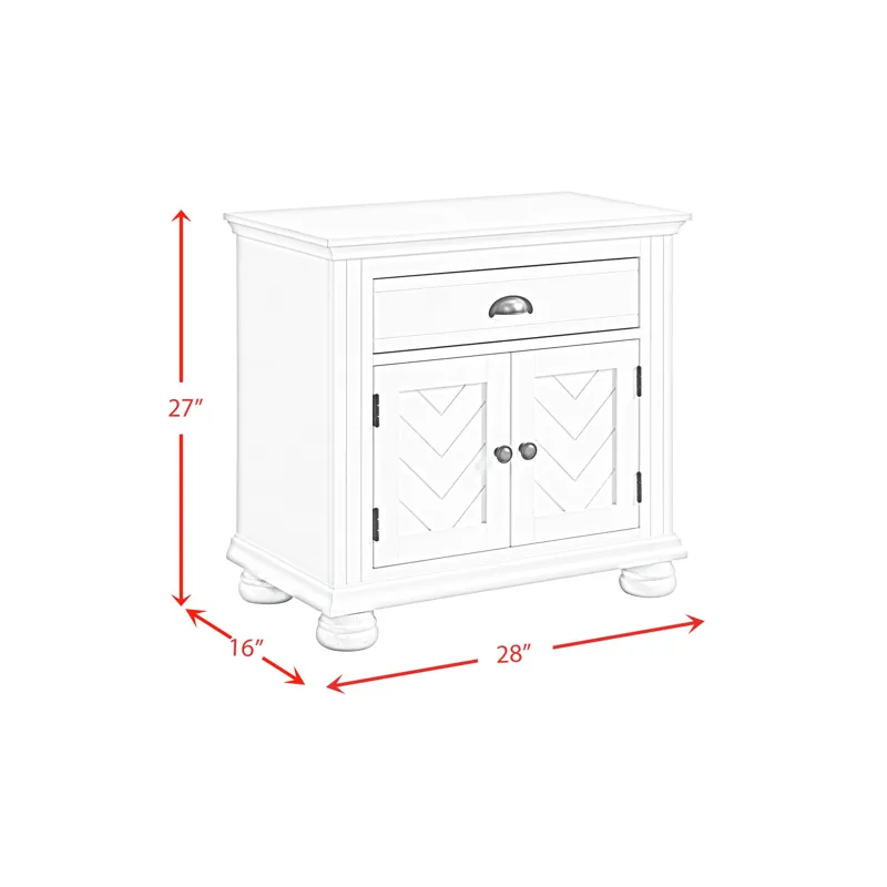 Kona 1-Drawer Nightstand in Grey