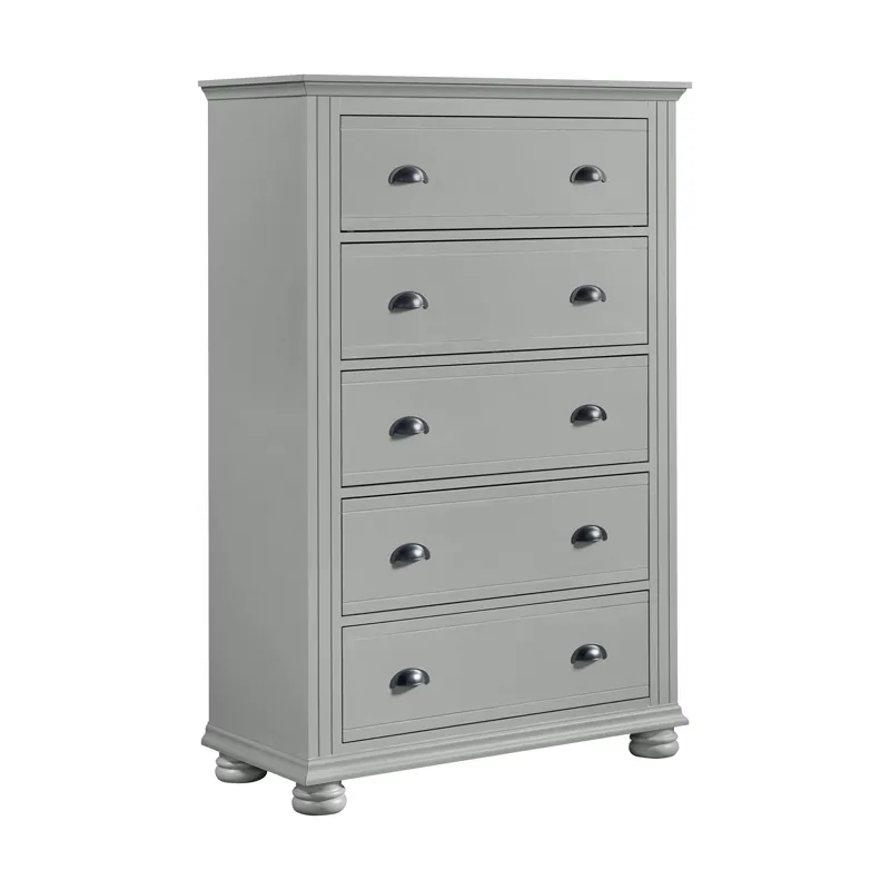Kona 5-Drawer Chest in Grey