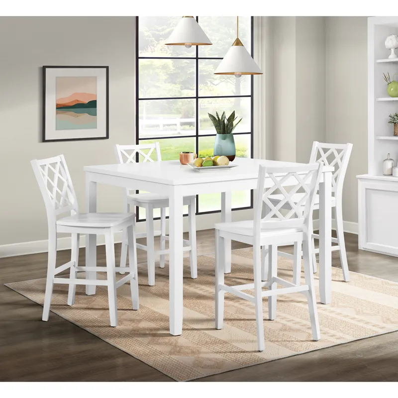 Kona Square Counter Table in White