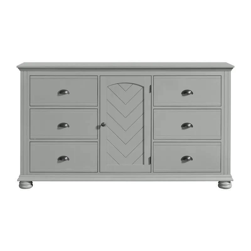 Kona 6-Drawer Dresser in Grey