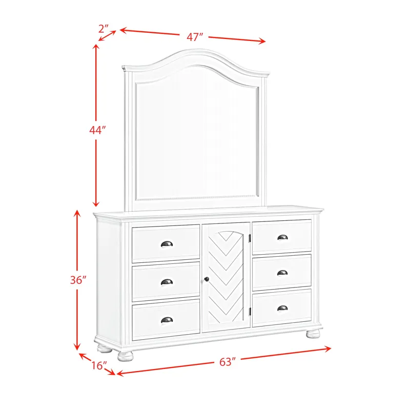 Kona Dresser and Mirror Set in Grey