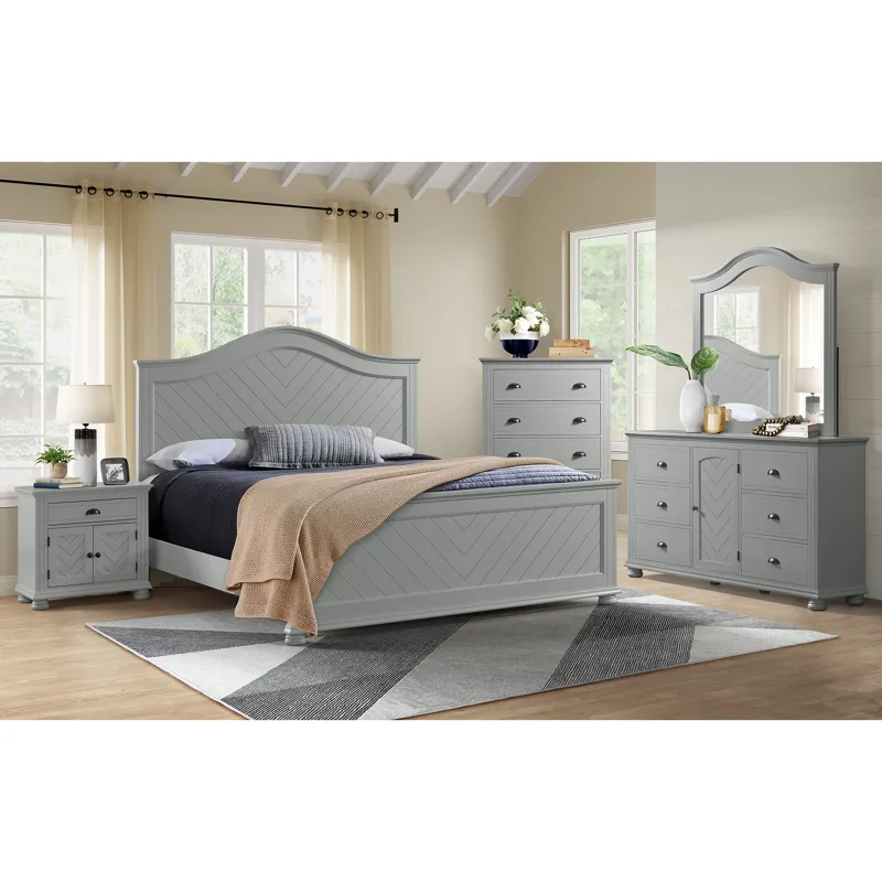Kona Full Panel Bed in Grey