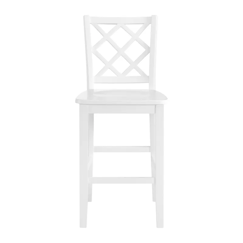 Kona Lattice Back Counter Side Chair in White (2 Per Carton)