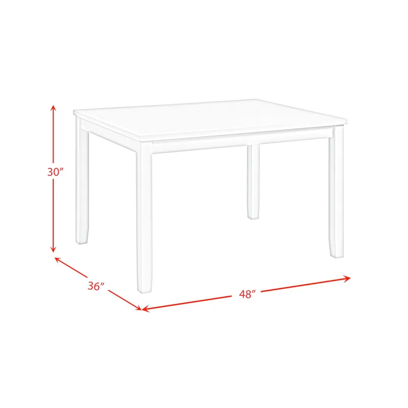 Kona Rectangular Dining Table in White