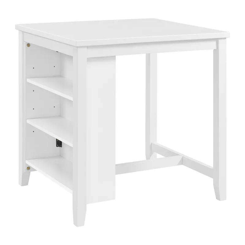 Kona Storage Counter Table with Shelving in White