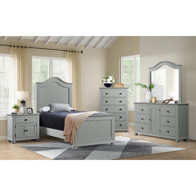 Kona 5-Drawer Chest in Grey
